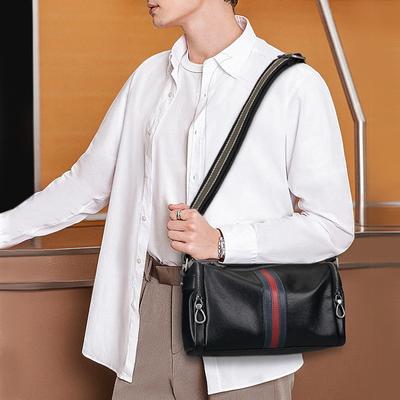 Īstas ādas vīriešu plecu soma Īstas ādas vīriešu plecu soma Modes ikdienas Crossbody soma Augšējā slāņa govs ādas maza ķermeņa soma
