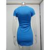 Damen Sommer Kurzarm Knopf U-Ausschnitt Lässig Einfach Figurbetont Sexy Kurzes Kleid Kleidung Sale