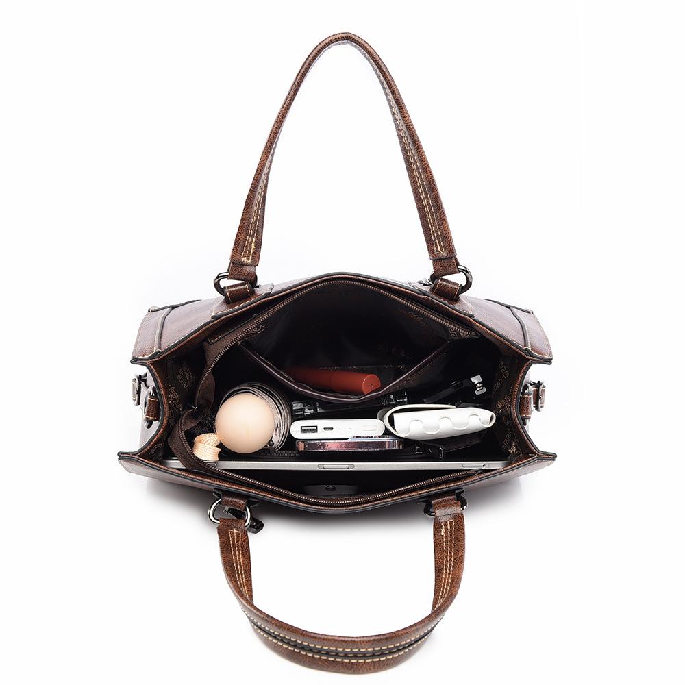 Ladies' Handbag, European and American Retro Fashion Women's Bag, High-end Sense, Large Capacity Tote Bag, Can Be Slung Diagonally