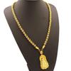 Luxurious 9999 24K real gold men's necklace Guan Gong Guanyin faucet pendant domineering fashion accessories