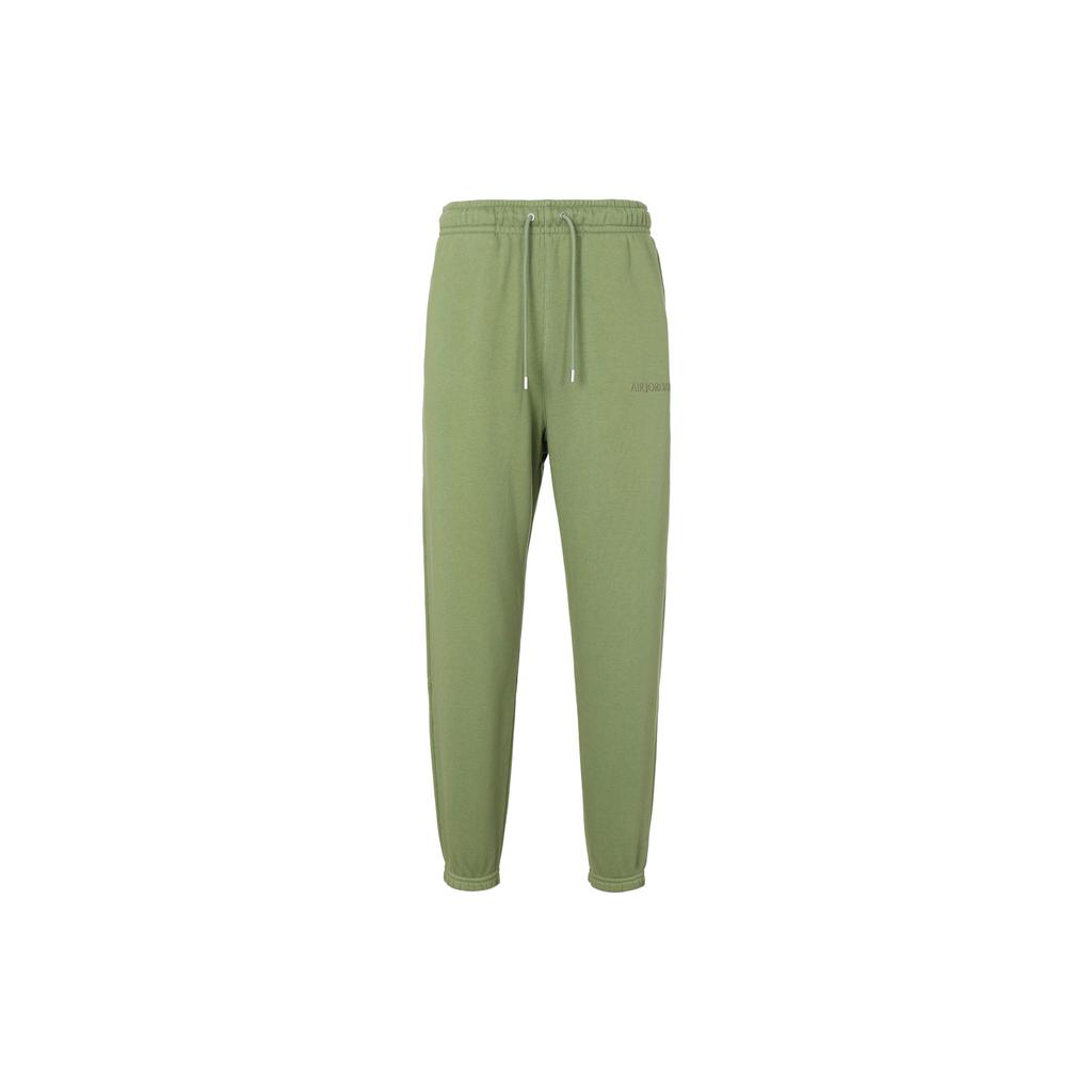Jordan Wordmark Series Solid Casual Cuffed Knit Sport Pants Men Bottoms Light-Olive-Yellow FJ0697-340