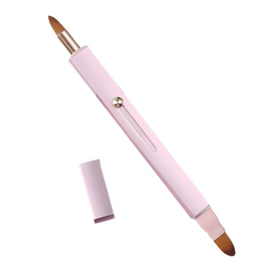 Lip Brush Dustproof Design Soft Bristle Matte Texture Non-slip Comfortable Grip Beauty Tool Multifunctional Retractable Lip Makeup Brush for Lady