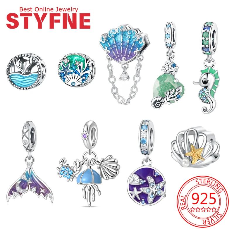 Copper Original Sea Shell Starfish Mermaid Charm Beads Fit Bracelet Charms Bead Jewelry Women Fine Jewelry Gift