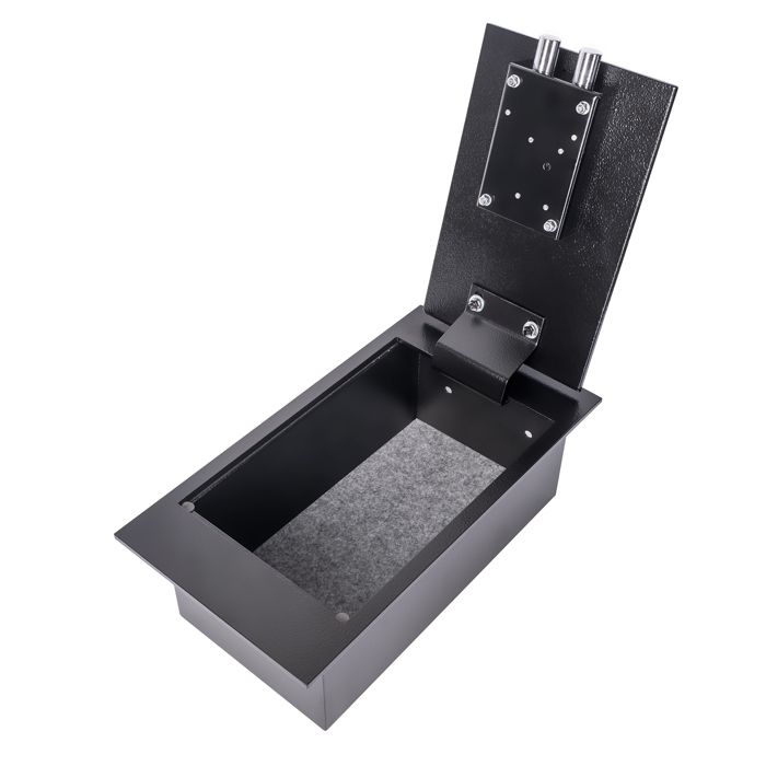 Brihard Bodentresor - kleine Größe - Schlüsselschloss - 19,7 l - dunkelgrau