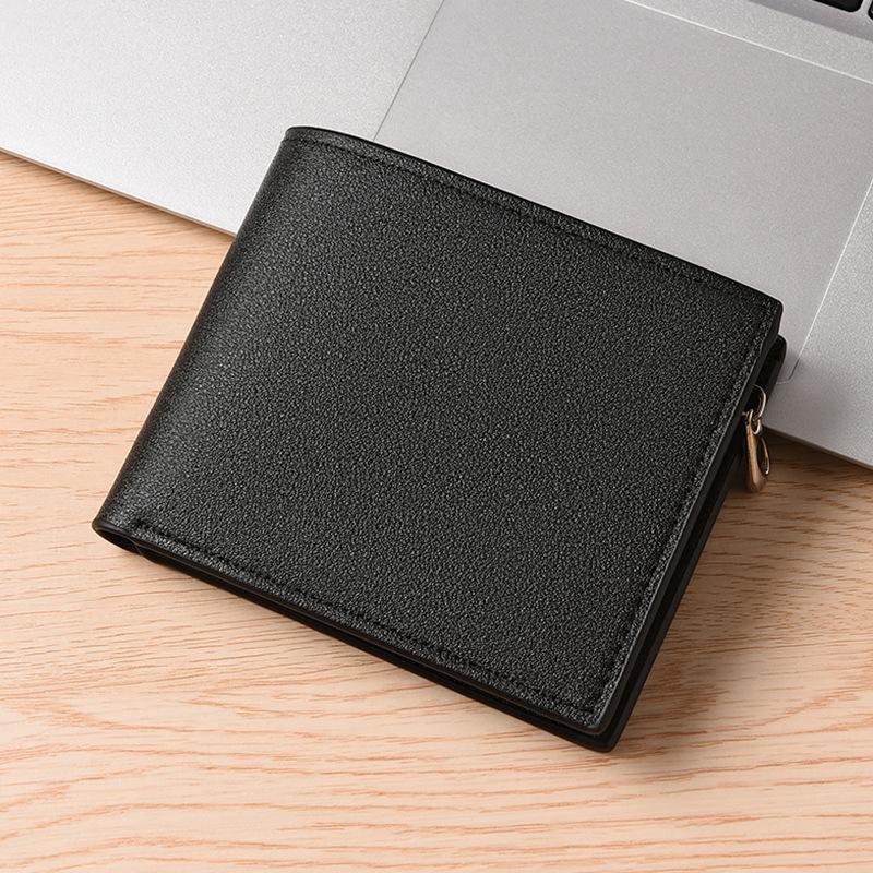Herren Kurzstil Multi-Karten Geldbörse Personalisierte Jugend Mode Trend Dreifach Weiches Leder Geldbörse