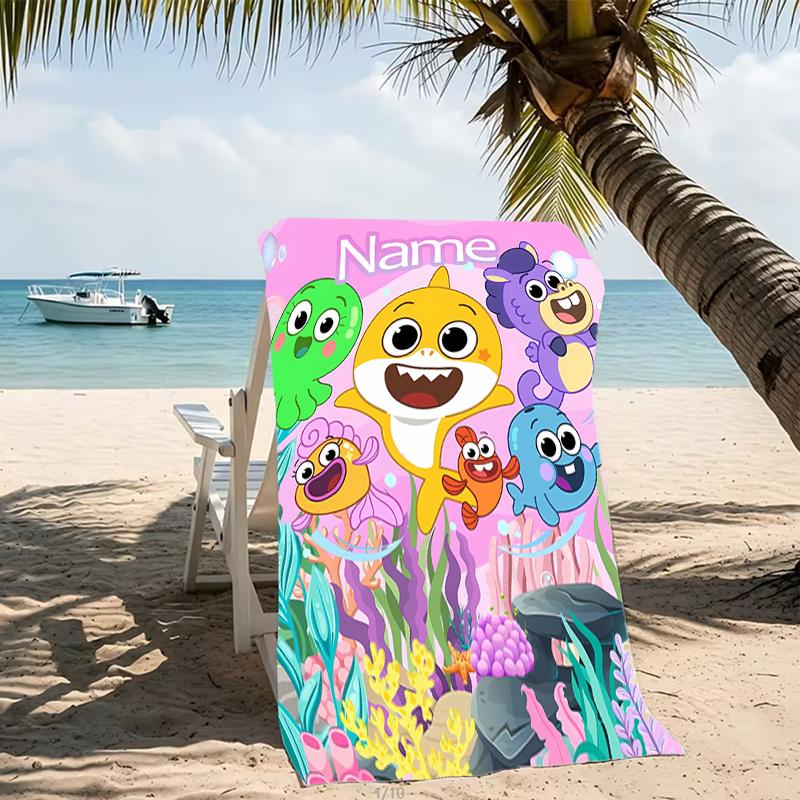 Customizable personalized beach towels Cute Shark themed designs.Suitable for the beach, yoga, sports;ideal as beach accessories