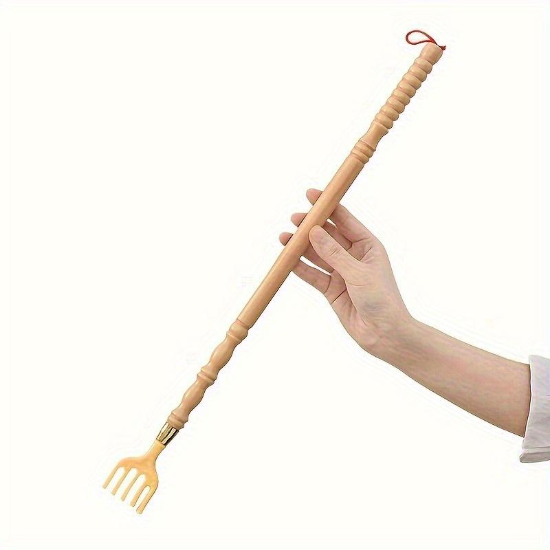 1PC Natural Wooden Long-handled Back Scratcher, No Chemical Added Self-massage Tool