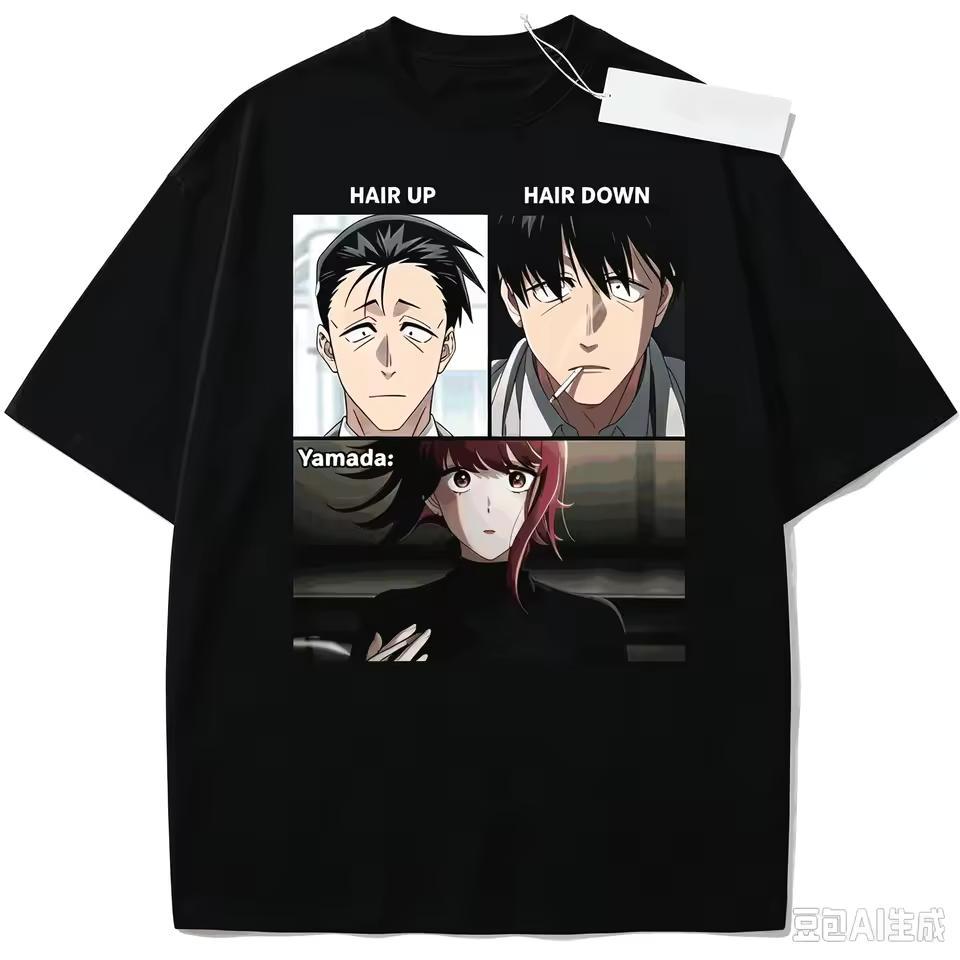 Hot Sale Anime Smoking Behind The Supermarket with You T-shirt Y2K Men Women Cotton Short Sleeve Tee Hip Hop Street Casual Tops