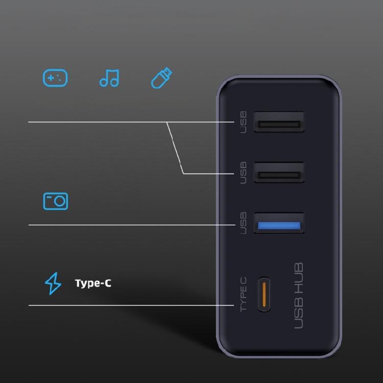Multi Port Adapter for Electric Vehicle Glove Box Providing 4 in 1 Connectivity USB and Type C Ports Enhanced Experience