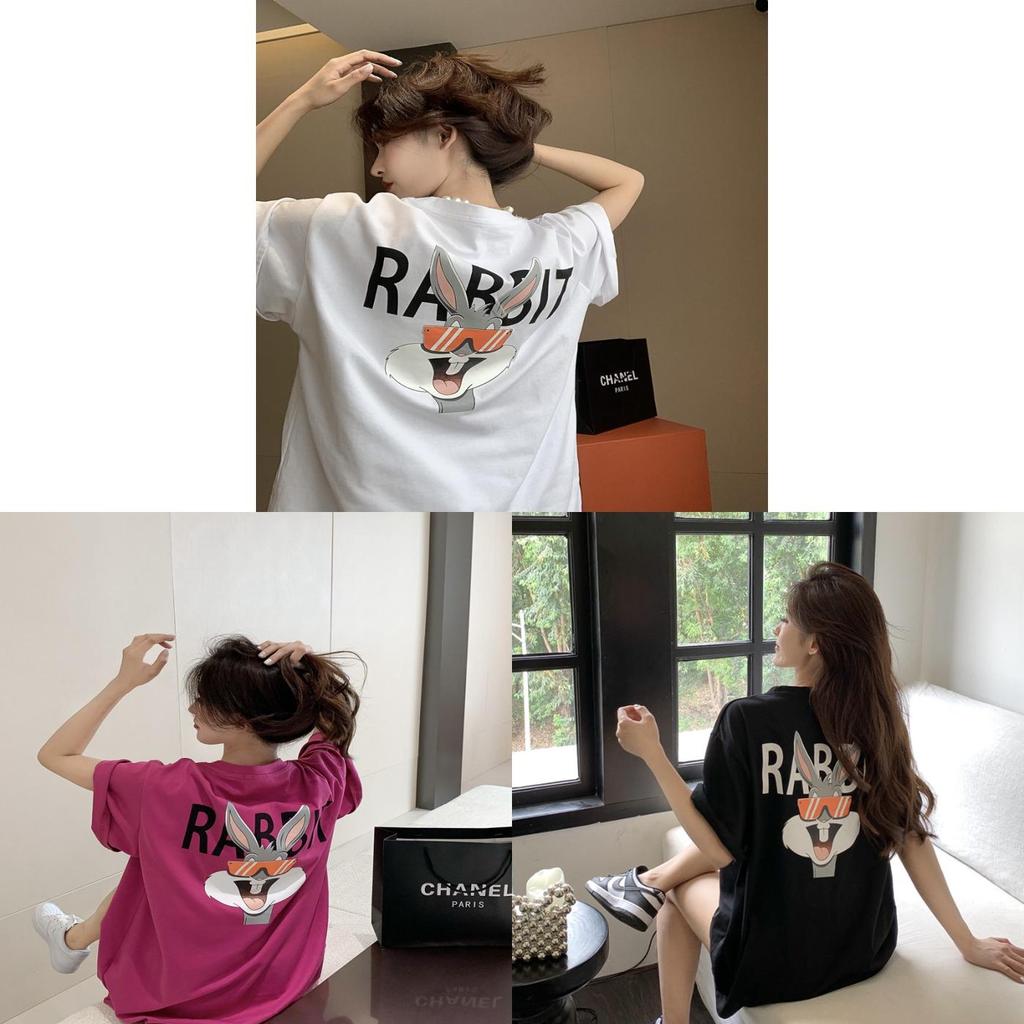 Anime Cartoon Cotton T Shirt For Women Summer Loose Fit Short Sleeve Casual Wear