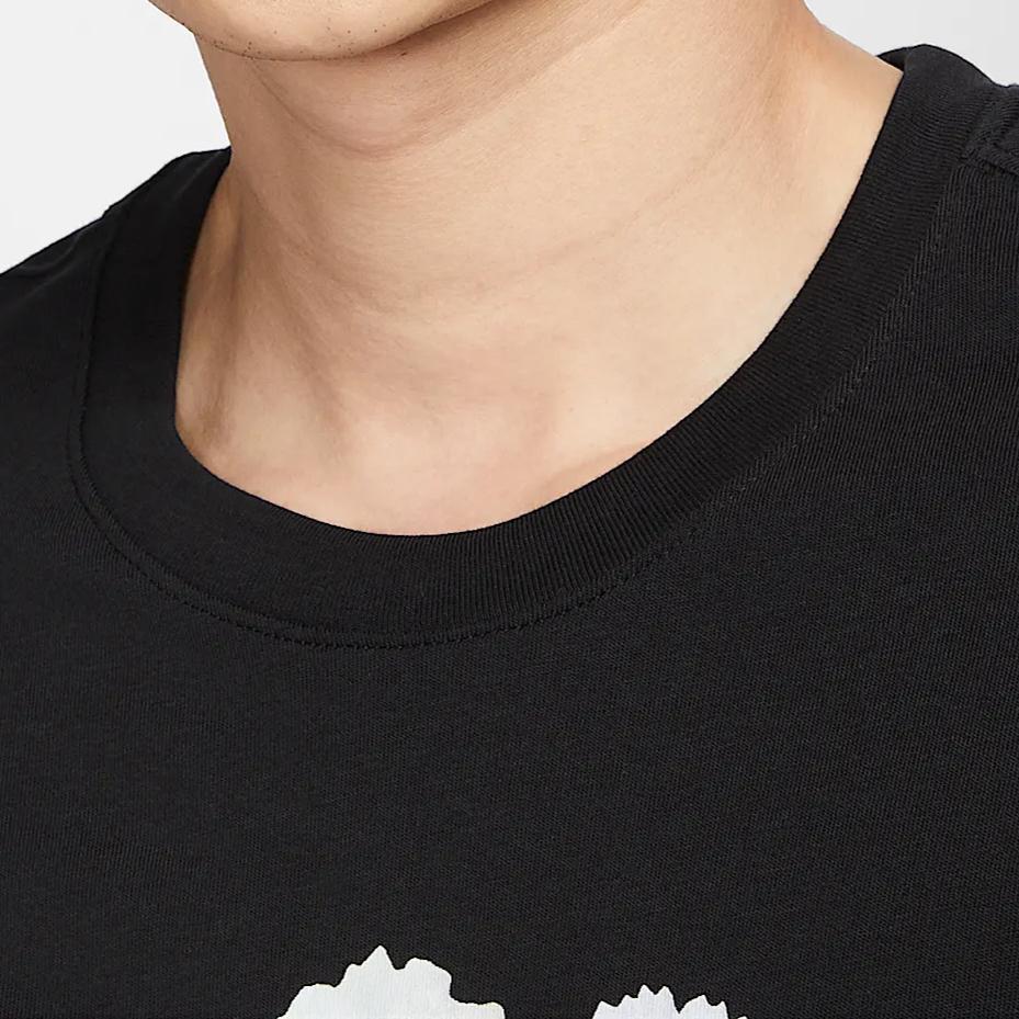 Nike Floral Print Round Neck Comfortable Breathable Long Sleeve T-Shirt Men Tops Black HJ3349-010