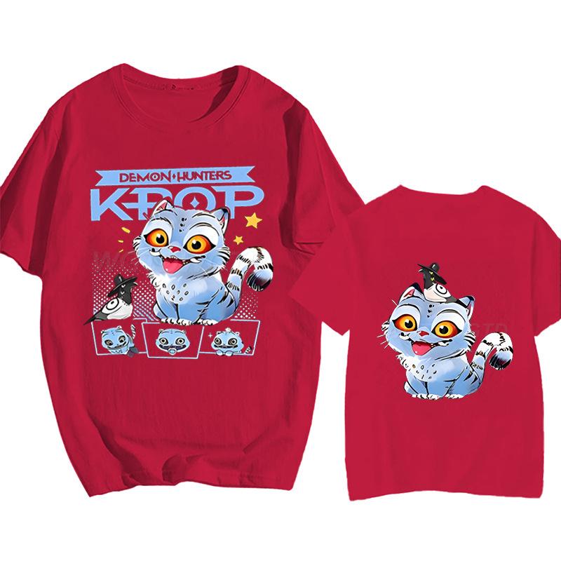 Summer Comfortable Soft KPop Peripheral Anime Cartoon Printed Pure Cotton T-shirt Men Women Casual Round Neck Short Sleeved T-shirt