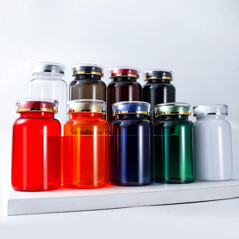 PET200ML Portable Plastic Medicine Bottle with Crown Cap