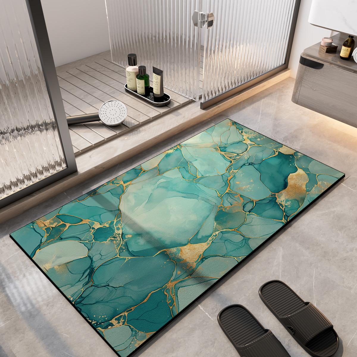 

Коврик для ванной в скандинавском стиле, впитывающий коврик для ванной, нескользящий коврик для пола, быстросохнущий коврик для душа, коврик для унитаза, коврик для прихожей, моющийся 40cmx60cm армия зеленый