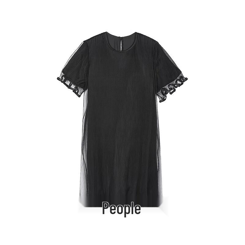 JNBY 2025 Autumn Loose Round Neck Short Sleeve Dress