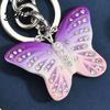 Lightweight Key Holder Keychain Pendant Rhinestones Inlaid Gradient Butterfly Shape