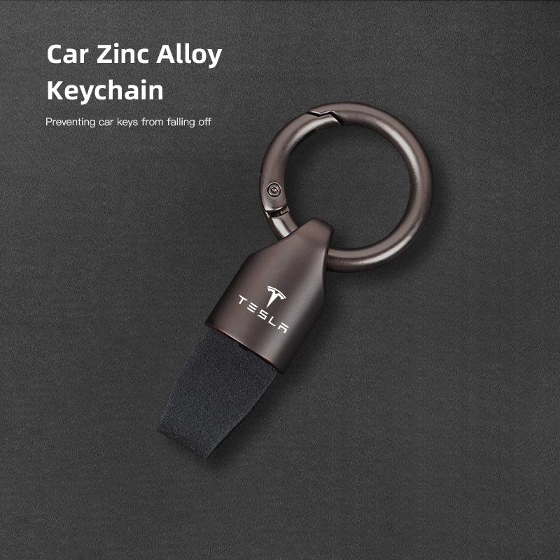Suede Tesla Car Key Card Cover Keychain Car Key Accessories For Tesla Model 3 Y S X Cybertruck Juguete Roadster Coil Bonina