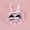 Pet Bowknot Bib Beret Set Cats Dogs - Cotton Woven Plaid Four Use