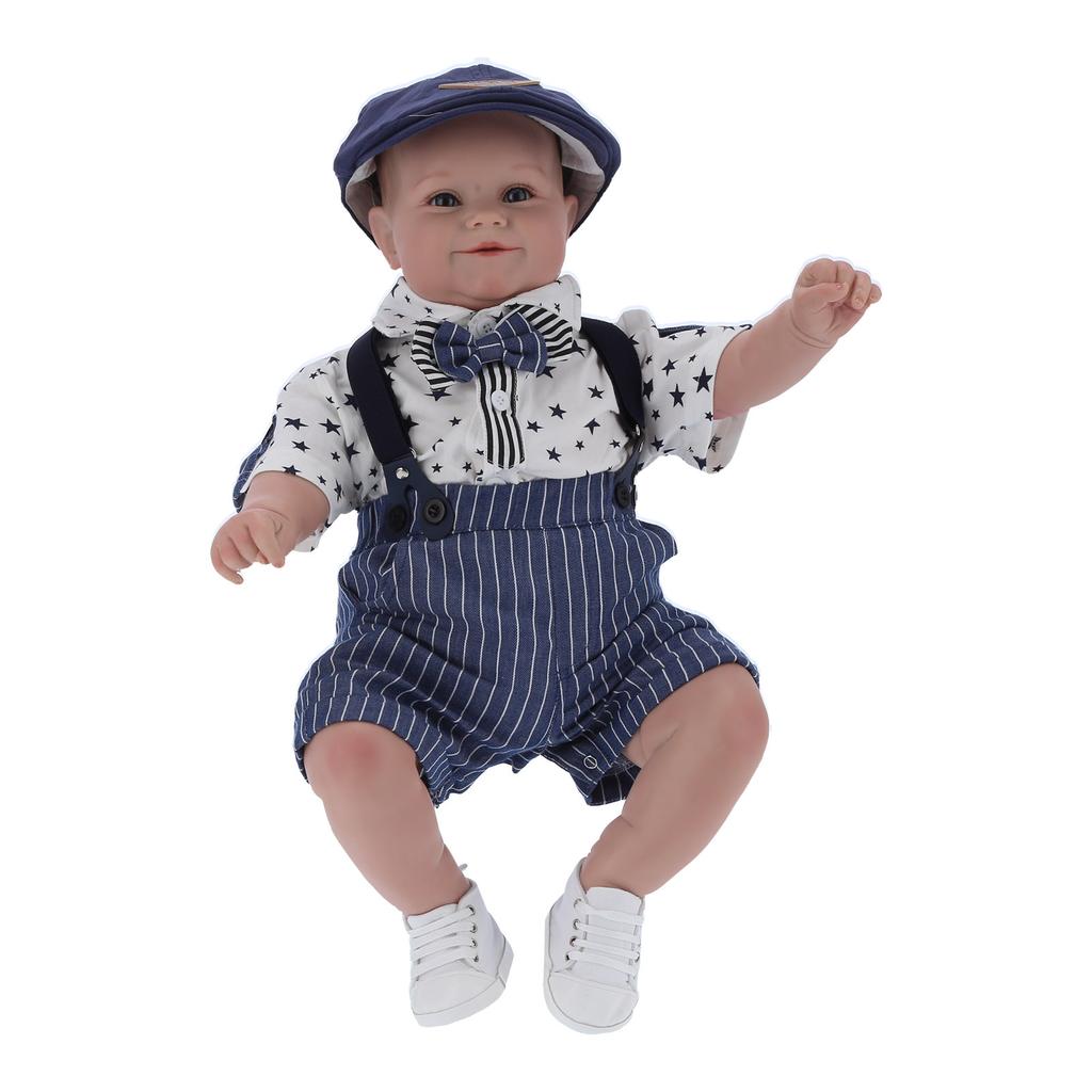 60cm Weicher Körper Flexibel Niedlich Reborn Babypuppe Lebensecht Junge Säugling Puppe Spielzeugsammlung