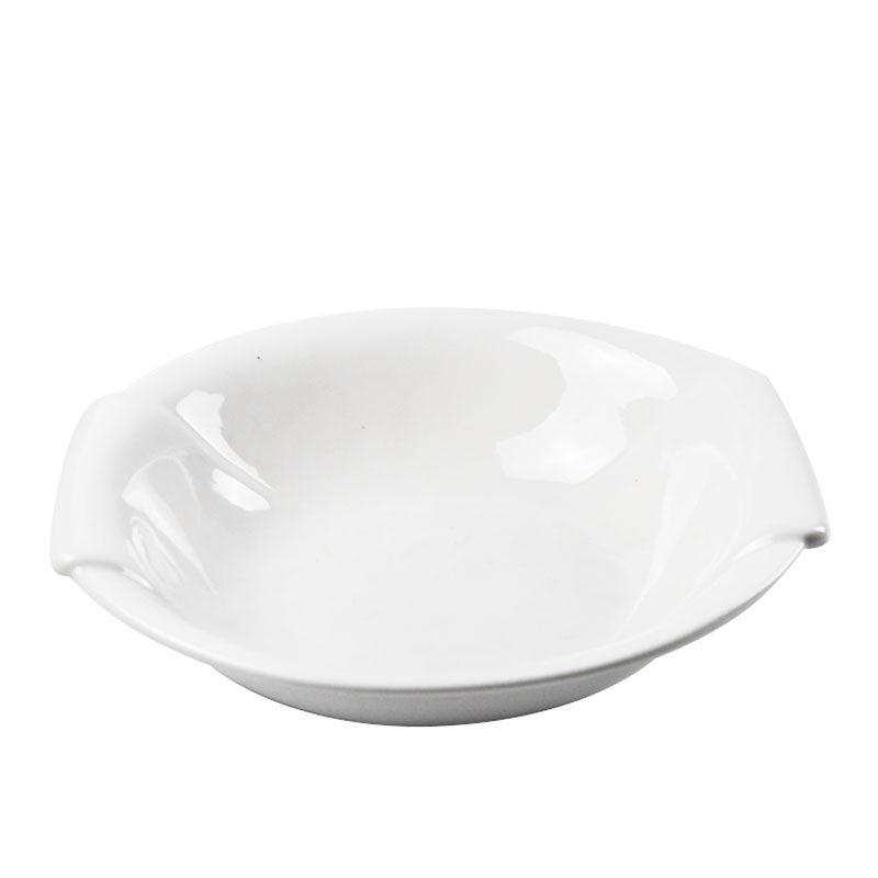 Large White Double-Handled Ceramic Soup & Noodle Bowl - Hotel & Home Tableware
