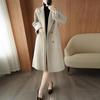 Red Wool Double-faced Long Coat with Belt - Winter Fashion Outerwear