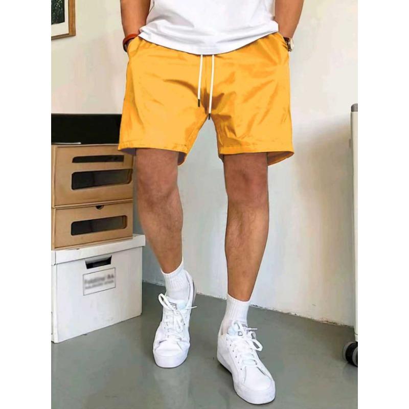 Men's Summer Solid White Casual Shorts Drawstring Waist Lightweight Beach Shorts