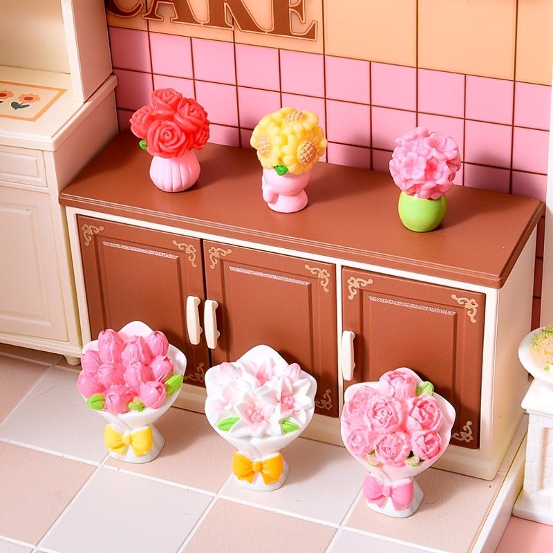 6pcs DIY Micro Floral Arrangement, Miniature Craft for Focus & Relaxation, Tabletop Vase Decor, Mother's Day Gifts