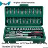 151-Piece Black Chrome Vanadium Steel Socket and Auto Repair Tool Set
