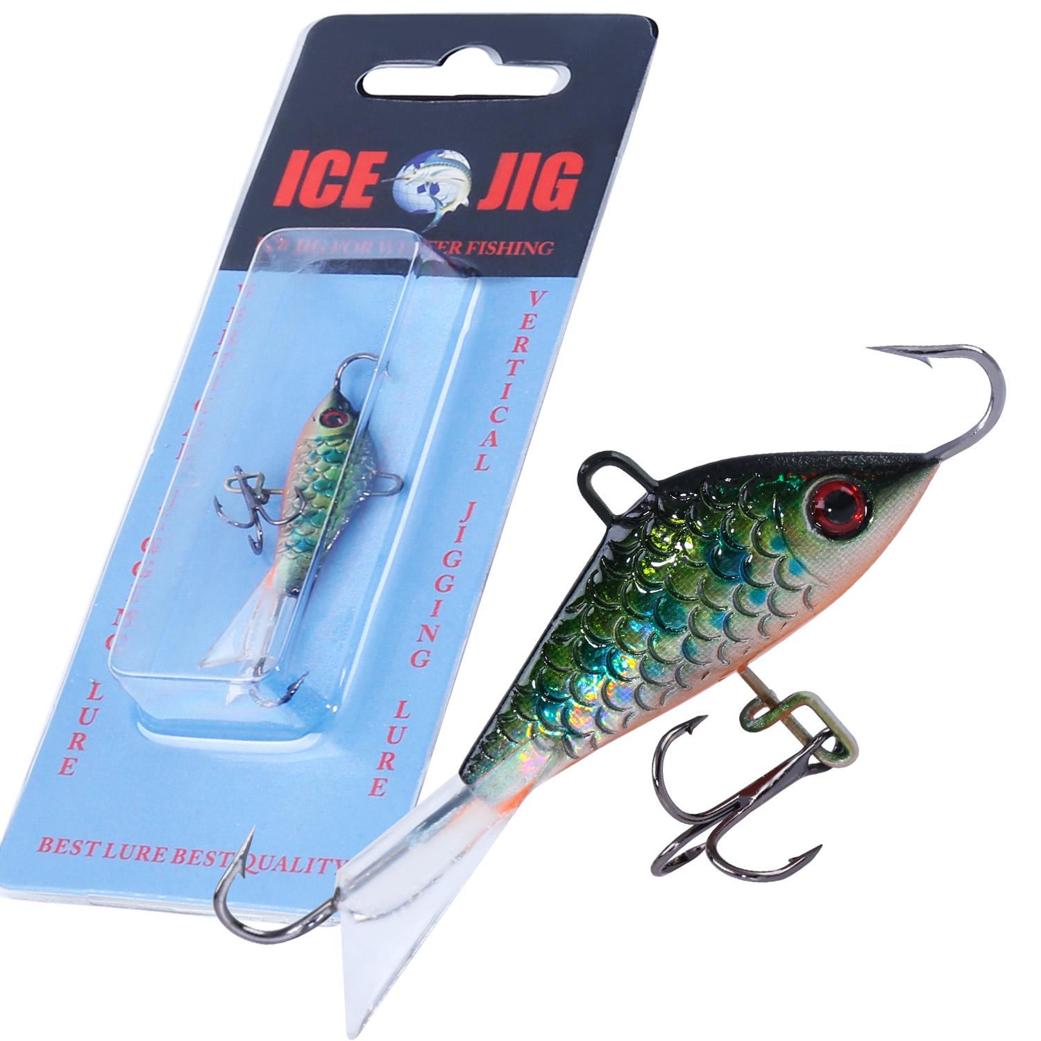 

Риболовні приманки Наживка для льодового лову Жорстка приманка для лову на льоду з 3D-вічками та снастями для риболовлі з високими гачками синій