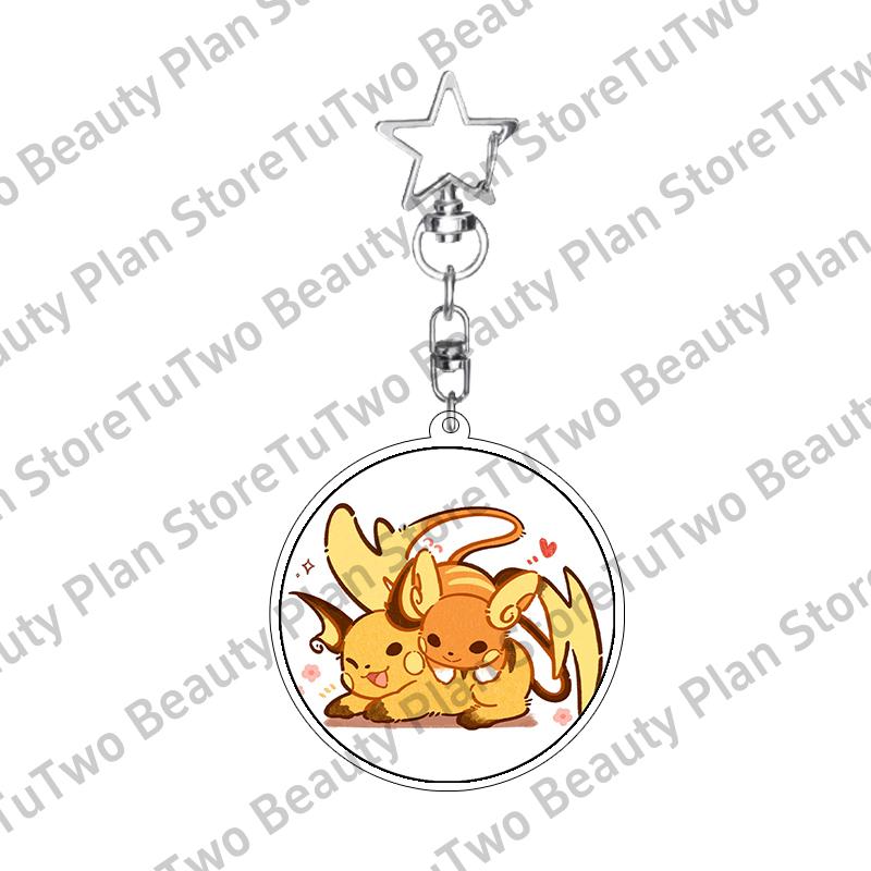 Girly Heart Acrylic Anime Sylveon Espeon Glaceon Eevee Cartoon Keychain Key Chains Keyrings Jewelry Fans Gifts Accessories Toys