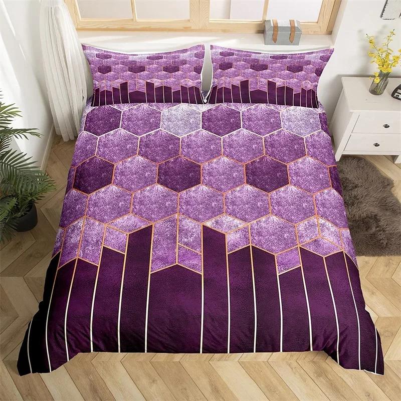 Geometric Bedding Set Marble Print King Duvet Cover Microfiber Modern Design Comforter Cover Single Queen For Kids Teen Adults