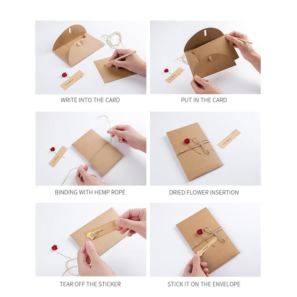 Felicitări Vintage din Hârtie Kraft Handmade DIY