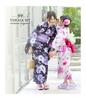 Arisana Yukata for Separate Sizes and 160cm and Watercolor Camellia 130cm Two-Way Girls, Set, 120, 130, 140, 150, (3-Piece Set Top, Dress, Obi),