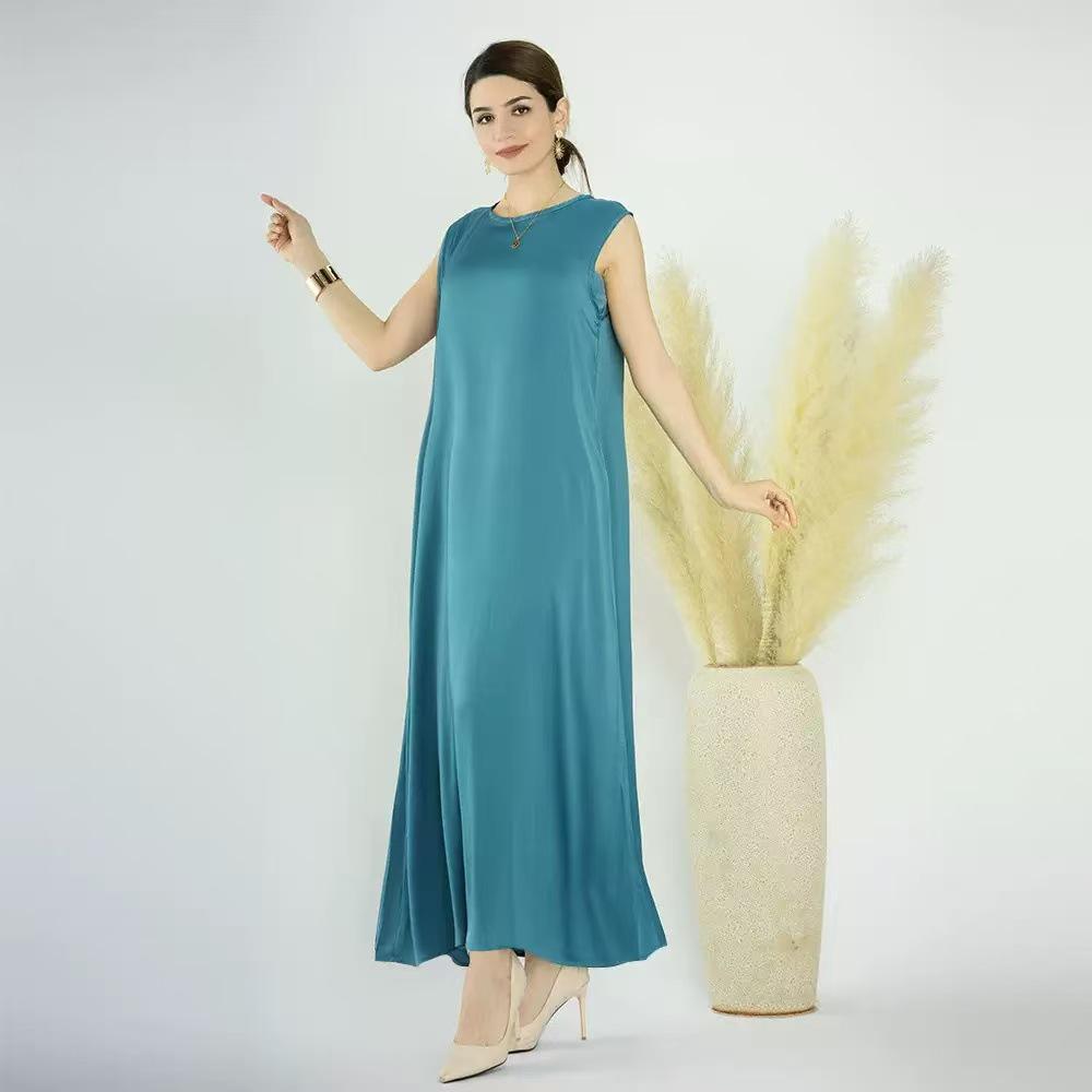 2025 Solid Color Loose Sleeveless Long Dress - European & American Style