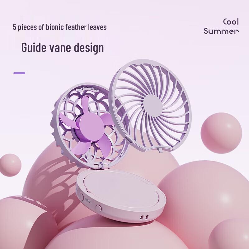 Newmine FS-11 Handheld Mini Fan with LED Mirror