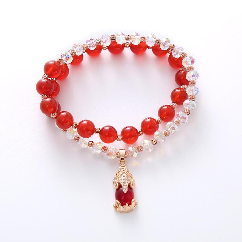 

Natural agate braceletfashion women daily jewelry gift красный