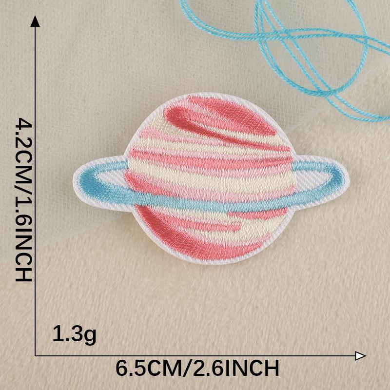 Toppa Ricamata Originale a Forma di UFO e Pianeta dei Cartoni Animati per Accessori d'Abbigliamento Fai-da-Te