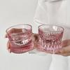 Novel Crystal  Glass Cup Thick Pink Ladies Wineglass Whisky Puck Transparent Brandy Cup Ice Coffee Cup