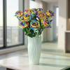 Colorful Realistic Touch Artificial Roses Flowers Rainbow Lifelike Silk Roses Flowers Non-Fading Plastic Fake Flowers