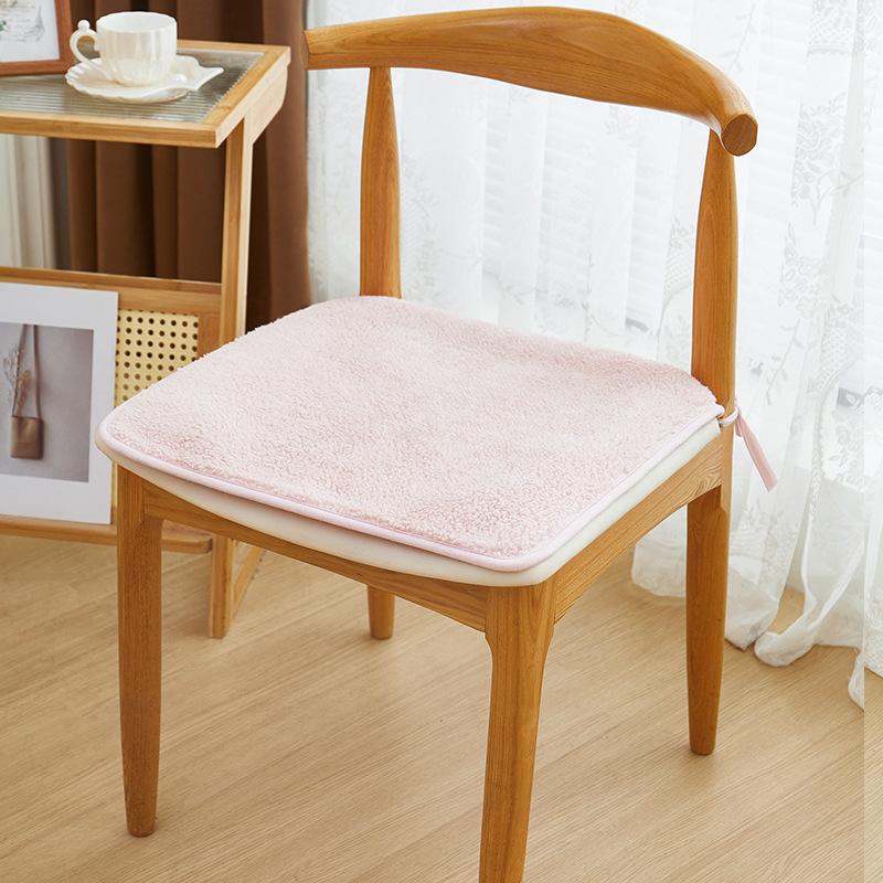 Premium Winter Lamb Fur Seat Cushion Thick Warm Non-Slip Chair Pad for Home Office Dining Universal Use
