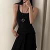 Retro Trendy Commuter Wax Cord Necklace with Alloy O-ring Pendant