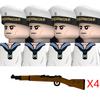 WW2 Military Navy Series Soldier Figures Building Blocks  Navy Warrior Bricks Toys Gifts