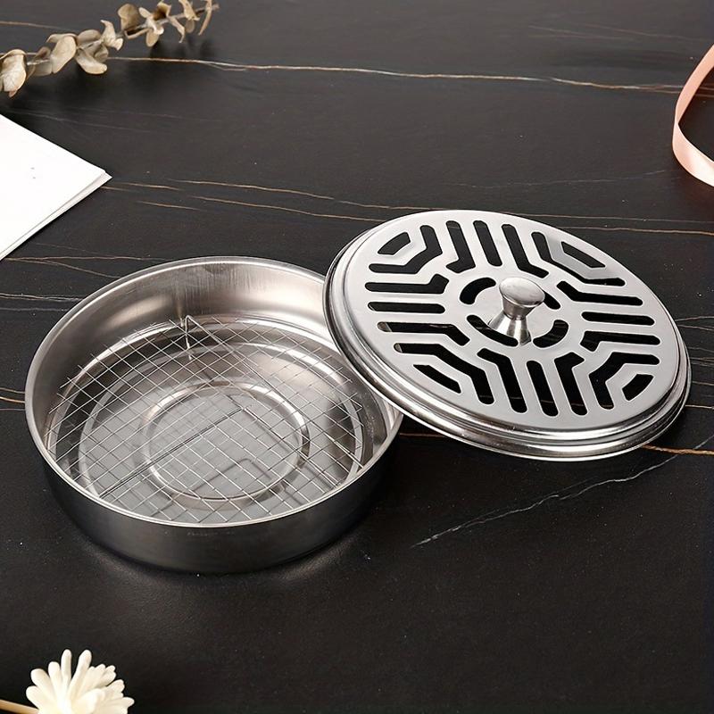 Mosquito Coil Holder Metal Mosquito Repellent Coil Holder with Lid Portable Incense Coil Burner for Outdoor Camping Patio Party