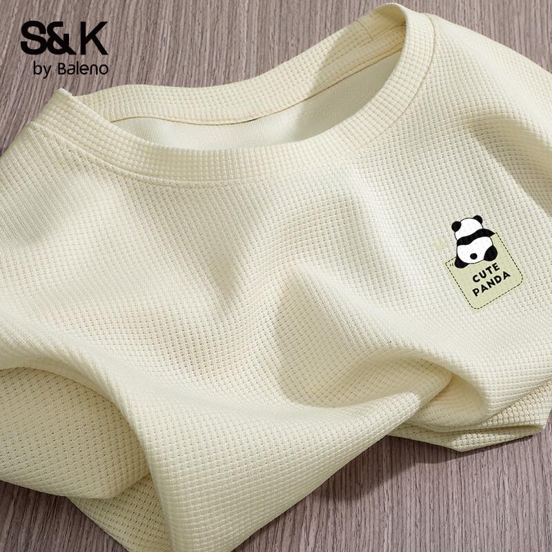 Baleno S&K Series Men s Panda Print Waffle Knit Short Sleeve T-Shirt XL