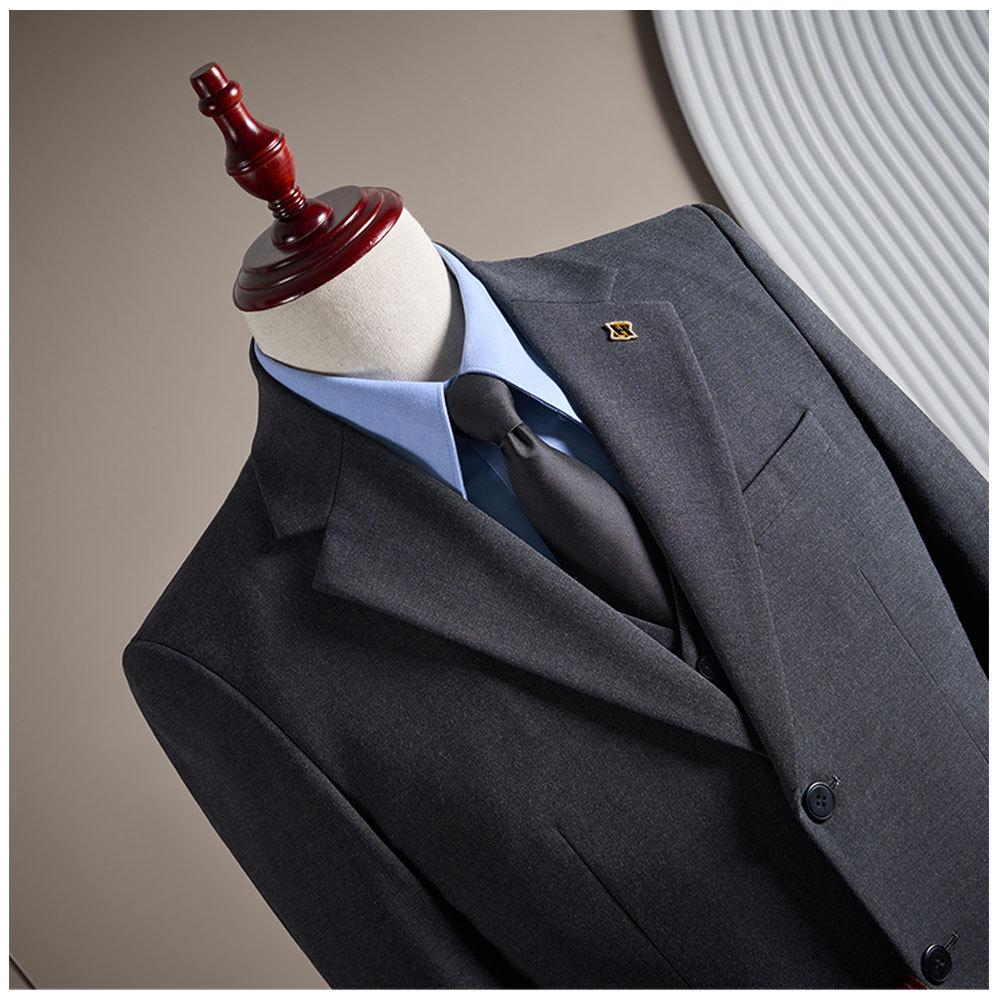 Men's Anti-Wrinkle Slim Fit Business Suit: High-End Formal Wear for Weddings and Engagements.