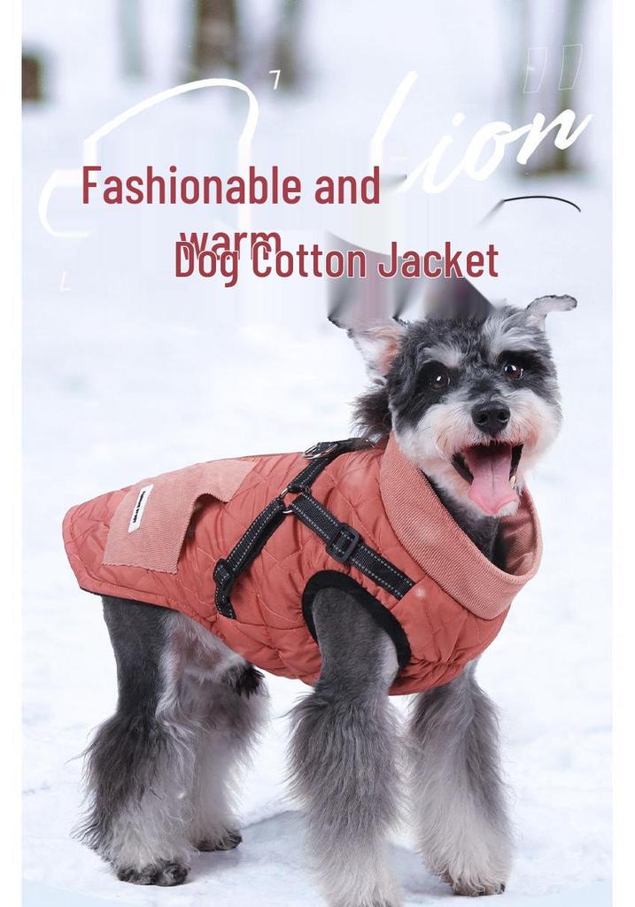 Dog-Friendly Warm Down Jacket, Thickened PP Cotton Filling, Back Opening, Easy On/Off.