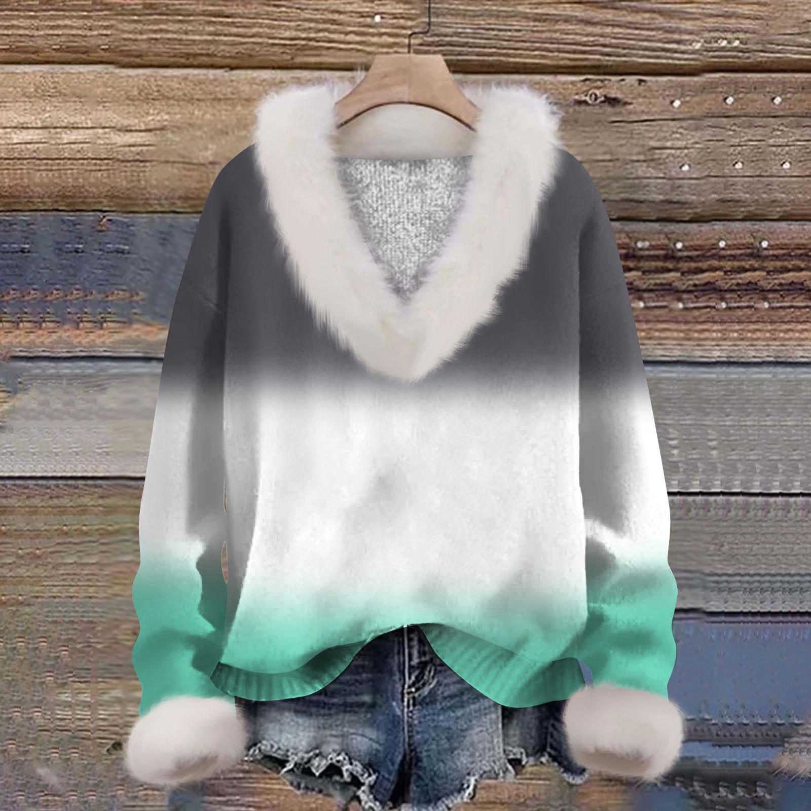 

Женская мода повседневная футболка с длинным рукавом и V-образным вырезом с принтом XL белый