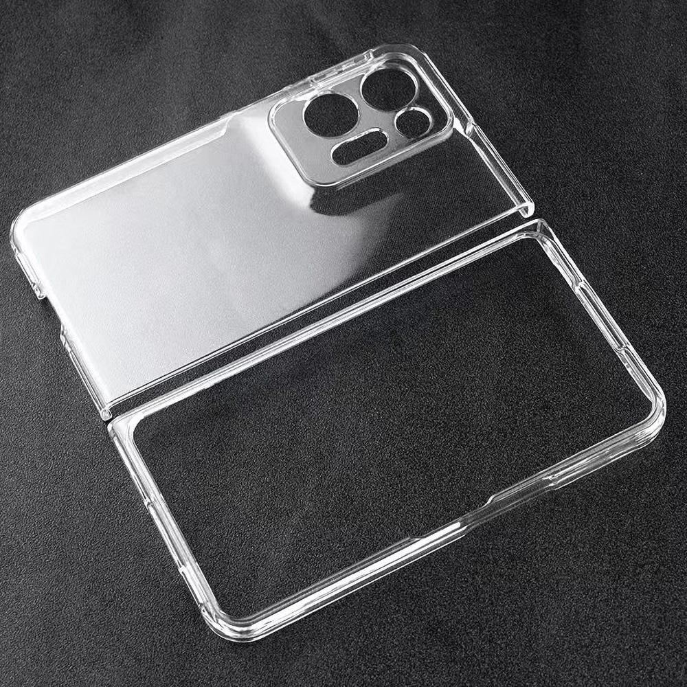 Transparent Case For OPPO Find N5 N3 Flip N2 Flip N3Flip N2Flip 5G Back Ring Holder Bracket Phone Cover Hard PC Shockproof Shell