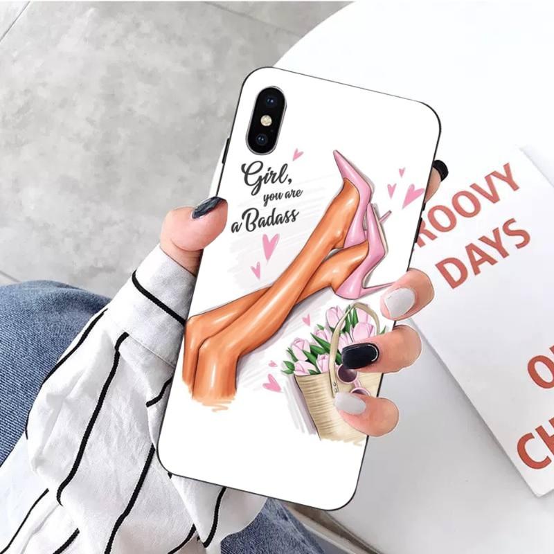 Fashion Girls High Heels Phone Case For IPhone 14 13 12 11 XS X 8 7 6 Plus Mini Pro Max SE 2022 Soft Black Phone Cover