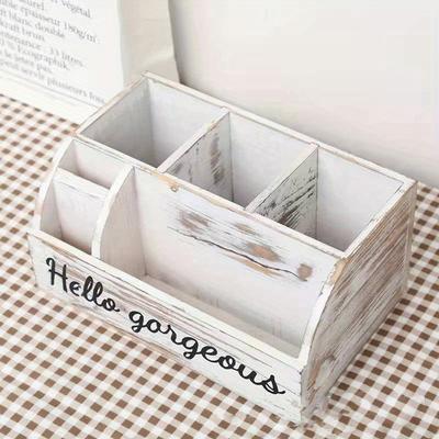 Rustikaler Holz-Schreibtisch-Organizer mit Used-Look, Tischplatte, Heim-Organizer, Aufbewahrungsschubladen, perfekte Schmuckaufbewahrung, Displaybox für Schreibtisch, Frisiertisch